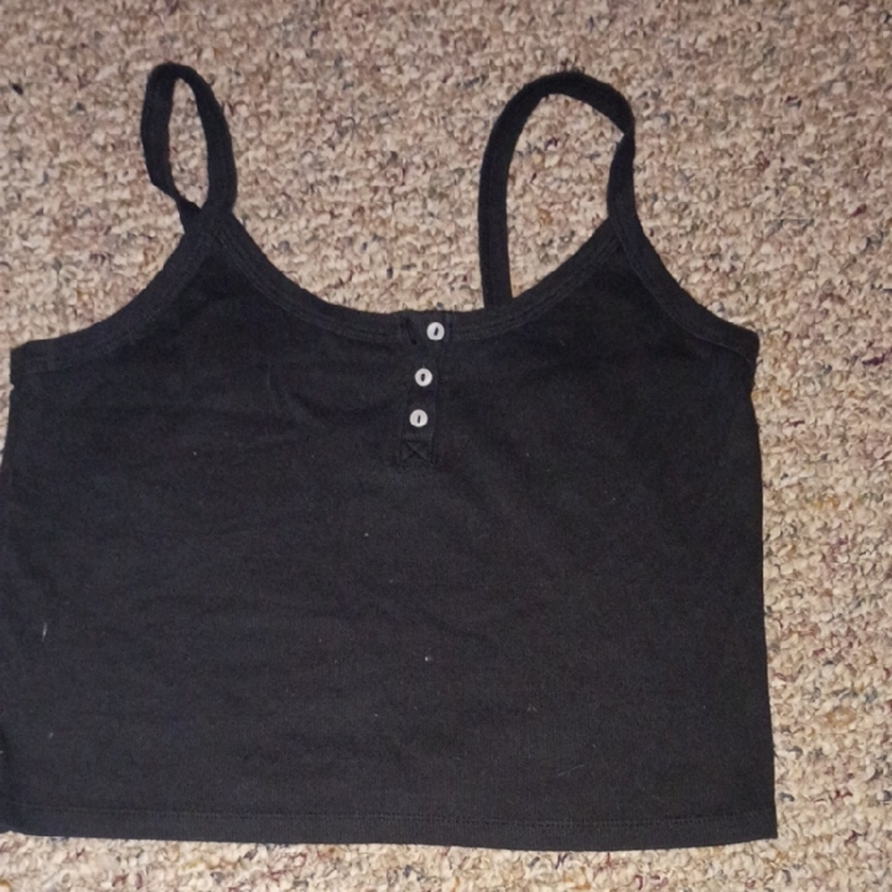 SO Black Camisole with Front Buttons